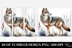 Whimsical Coyote Clipart | 20 oz Tumbler Product Image 1