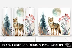 Whimsical Coyote Clipart | 20 oz Tumbler Product Image 1