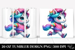 Cute Baby Unicorn Running | 20 oz Tumbler Product Image 1