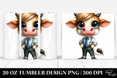 Expressive Cow Watercolor | 20 Oz Tumbler Product Image 1