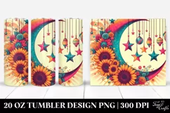 Retro Half Moon with Sunflowers | 20 oz Tumbler Product Image 1