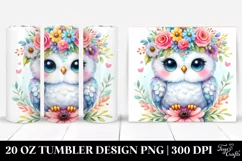 Cute Owl Flower Crown | 20 oz Tumbler Product Image 1