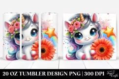 Cute Babyunicorn Smiling Gerbera Star | 20 Oz Tumbler Product Image 1