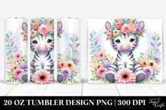 Cute Zebra Flower Crown | 20 oz Tumbler Product Image 1