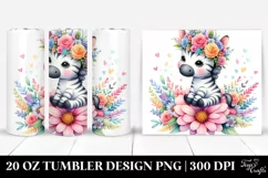 Cute Zebra Flower Crown | 20 oz Tumbler Product Image 1