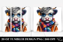Baby Highland Cow in Model Pose, PNG Product Image 1