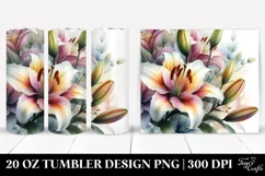 Colorful Watercolor Lily | 20 oz Tumbler Product Image 1