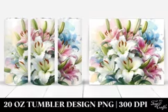 Colorful Watercolor Lily | 20 oz Tumbler Product Image 1