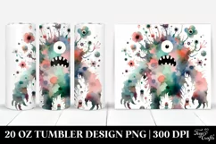 Simple Monster Watercolor Drawing | 20 oz Tumbler Product Image 1