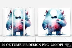 Simple Monster Watercolor Drawing | 20 oz Tumbler Product Image 1