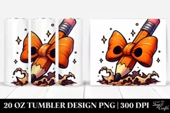 Simple Halloween Pencil Bow Tumbler Design Product Image 1