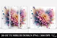 Abstract Chrysanthemum Heart Tumbler Design Product Image 1