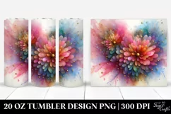 Abstract Chrysanthemum Heart Tumbler Design Product Image 1