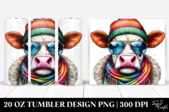 Colorful Cow Portrait | 20 oz Tumbler Product Image 1