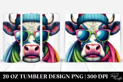 Colorful Cow Portrait | 20 oz Tumbler Product Image 1