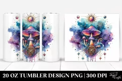 Magical Celestial Mushroom Clipart 20 Oz Tumbler Product Image 1