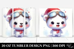 Polar Bear with Santa Hat, Transparent PNG Product Image 1
