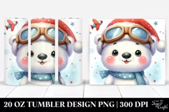 Polar Bear with Santa Hat, Transparent PNG Product Image 1