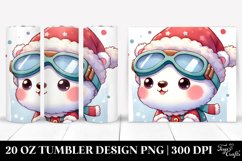 Expressive Polar Bear with Santa Hat and Goggles Product Image 1