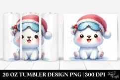 Polar Bear with Santa Hat, Transparent PNG Product Image 1