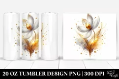 Abstract Shiny Snowdrop Shiny Golden | 20 Oz Tumbler Product Image 1
