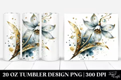Abstract Shiny Snowdrop Shiny Golden | 20 Oz Tumbler Product Image 1