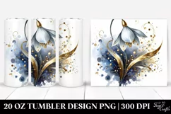 Abstract Shiny Snowdrop Shiny Golden | 20 Oz Tumbler Product Image 1
