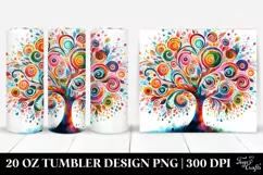 Vibrant Tree Watercolor | 20 Oz Tumbler Product Image 1