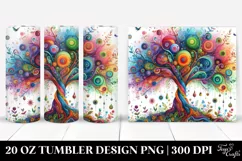 Vibrant Tree Watercolor | 20 Oz Tumbler Product Image 1