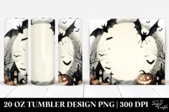 Simple Halloween Scene with Bat | 20 oz Tumbler Product Image 1