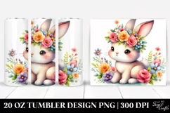 Watercolor Cute Bunny 20 Oz Tumbler Product Image 1