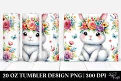Watercolor Cute Bunny 20 Oz Tumbler Product Image 1