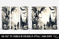 Vintage Halloween Gargoyle Watercolor | 20 oz Tumbler Product Image 1