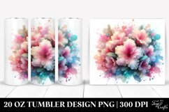 Abstract Pastel Rhododendron with Splash 20 Oz Tumbler Product Image 1