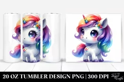 Vibrant Unicorn Drawing Tumbler Design Product Image 1