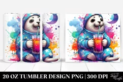 Colorful Seal Drinking | 20 oz Tumbler Product Image 1