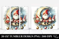 Vintage Santa with Gnomes Digital Painting | 20 oz Tumbler Product Image 1