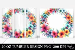 Colorfull Whreath Watercolor | 20 Oz Tumbler Product Image 1