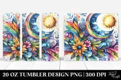 Vibrant Watercolor Half Moon Drawing | 20 oz Tumbler Product Image 1