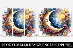 Vibrant Watercolor Half Moon Drawing | 20 oz Tumbler Product Image 1