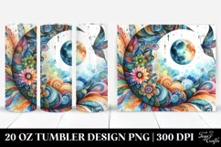 Vibrant Watercolor Half Moon Drawing | 20 oz Tumbler Product Image 1