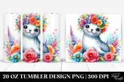 Cartoon Seal Flower Tumbler Product Image 1