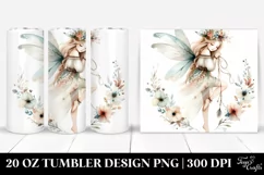 Washed Watercolor Boho Fairy Tumbler Design Product Image 1