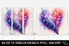 Abstract Hyacinth Heart Tumbler Design Product Image 1