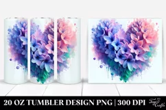 Abstract Hyacinth Heart Tumbler Design Product Image 1