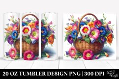 20 Oz Tumbler Sublimation | Vibrant Watercolor Basket | Product Image 1