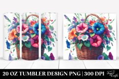 20 Oz Tumbler Sublimation | Vibrant Watercolor Basket | Product Image 1