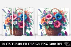 20 Oz Tumbler Sublimation | Vibrant Watercolor Basket | Product Image 1