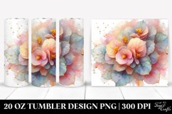 Abstract Watercolor Shiny Begonia, High-Res 20 Oz Tumbler Product Image 1