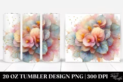 Abstract Watercolor Shiny Begonia, High-Res 20 Oz Tumbler Product Image 1